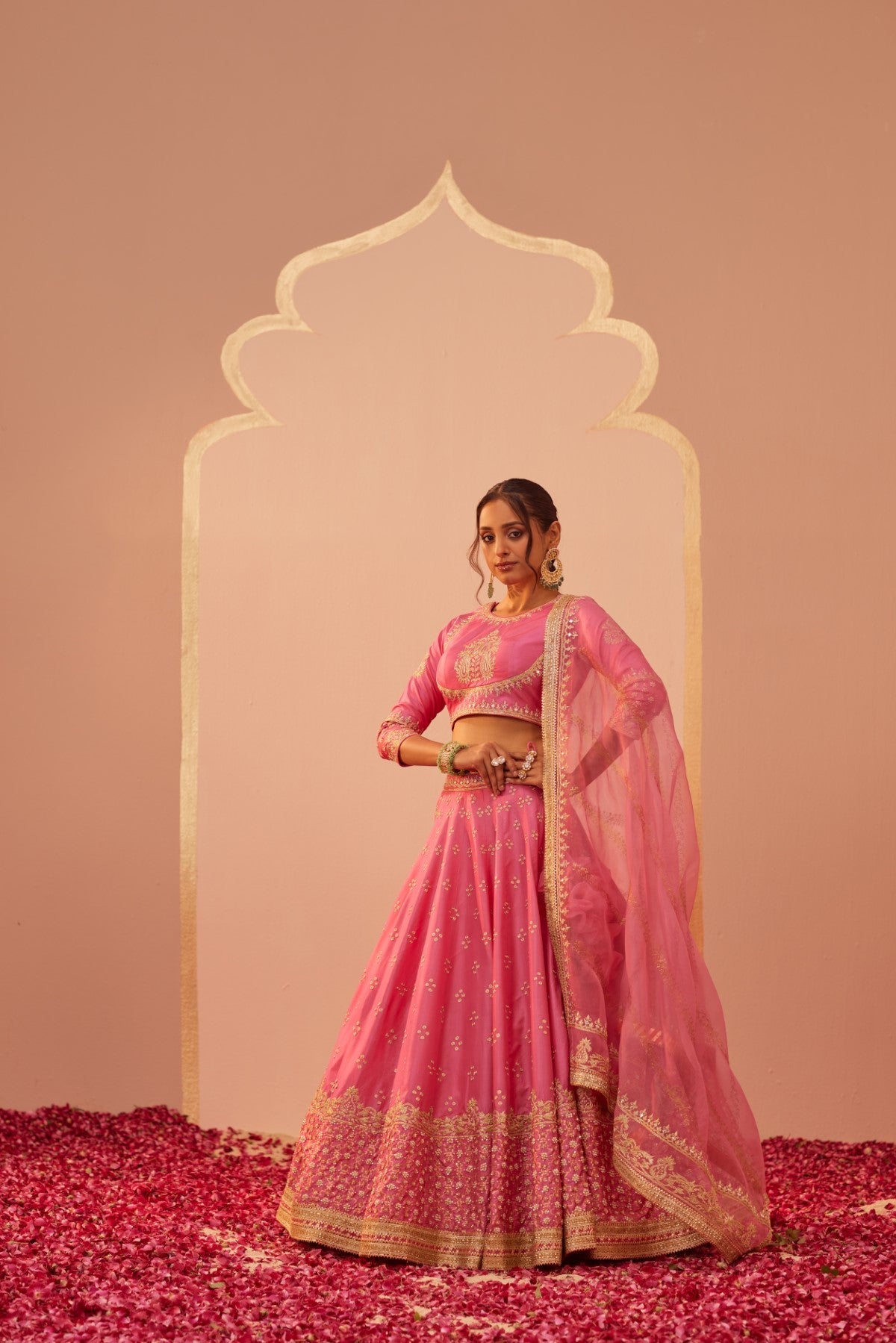Nisha Agarwal In Naaina- Flamingo Pink Lehnega Set with Dupatta