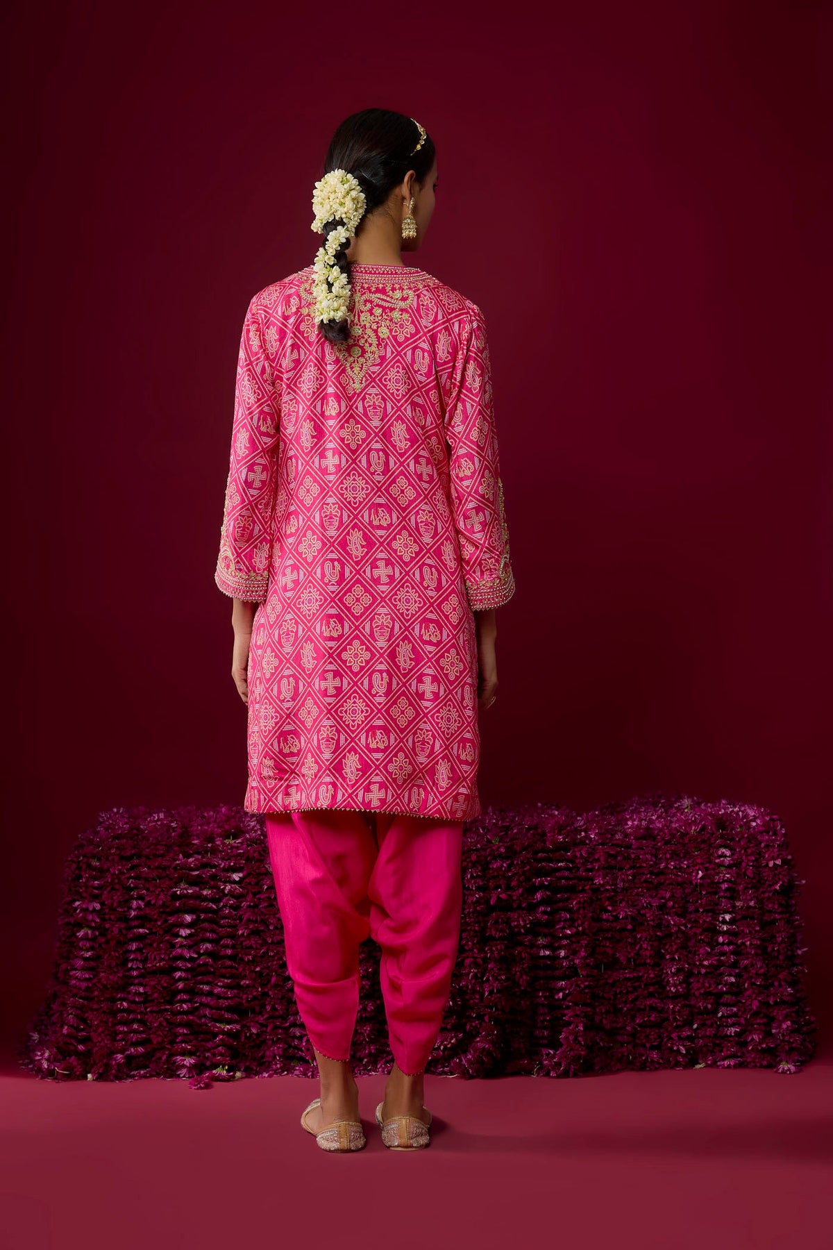 Rihana - Hotpink Short Kurta With Dhoti (RTS)