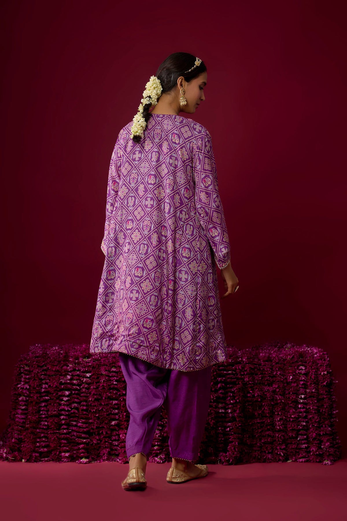 Urwa - Purple Short Chauga With Salwar