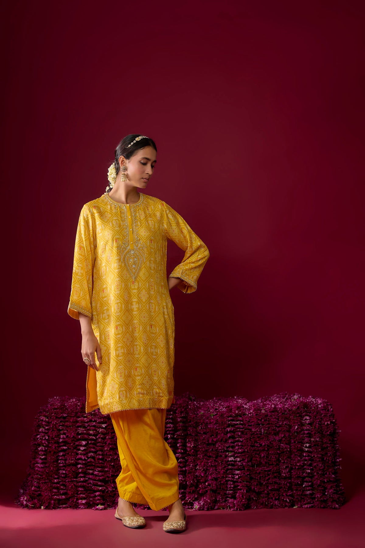 Sarah - Heirloom Mustard Kurta With Salwar (RTS)