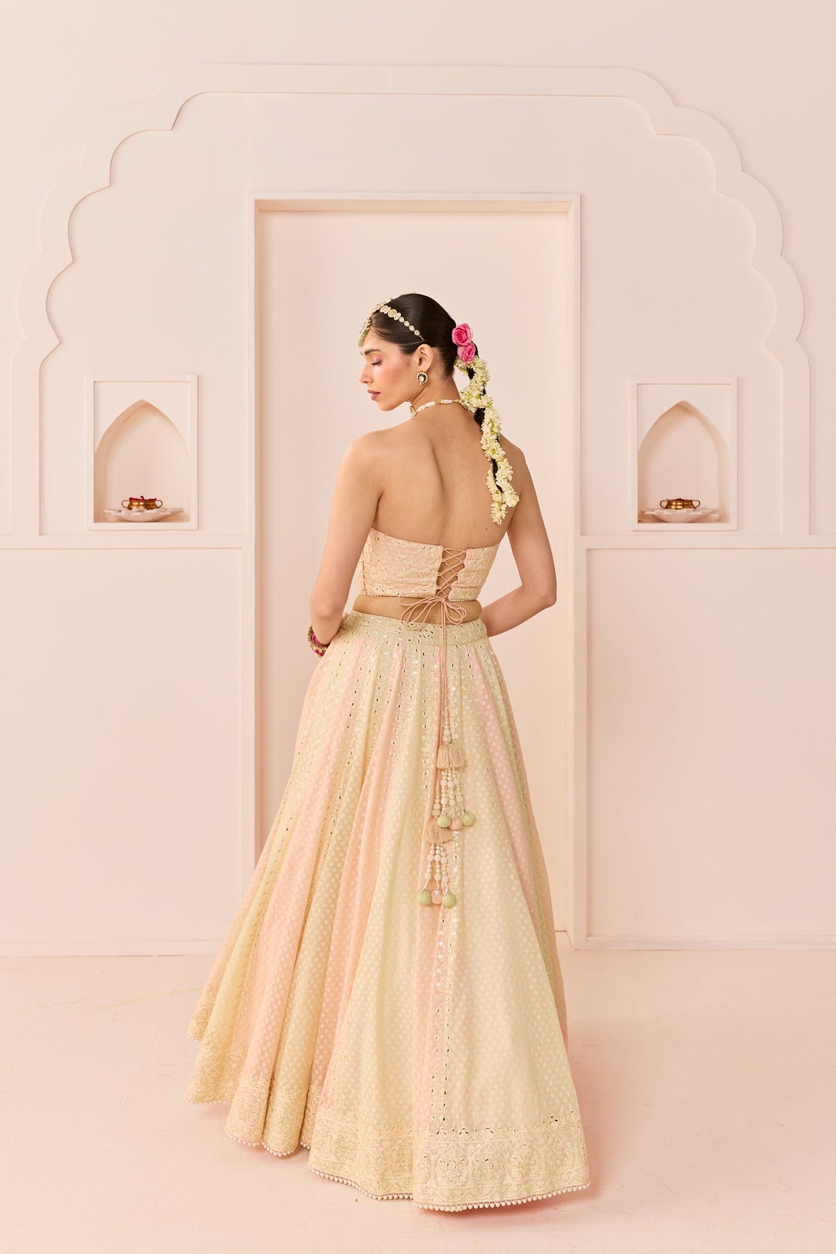 Umaiza - Carnation Pink  Lehenga With Blouse And Dupatta