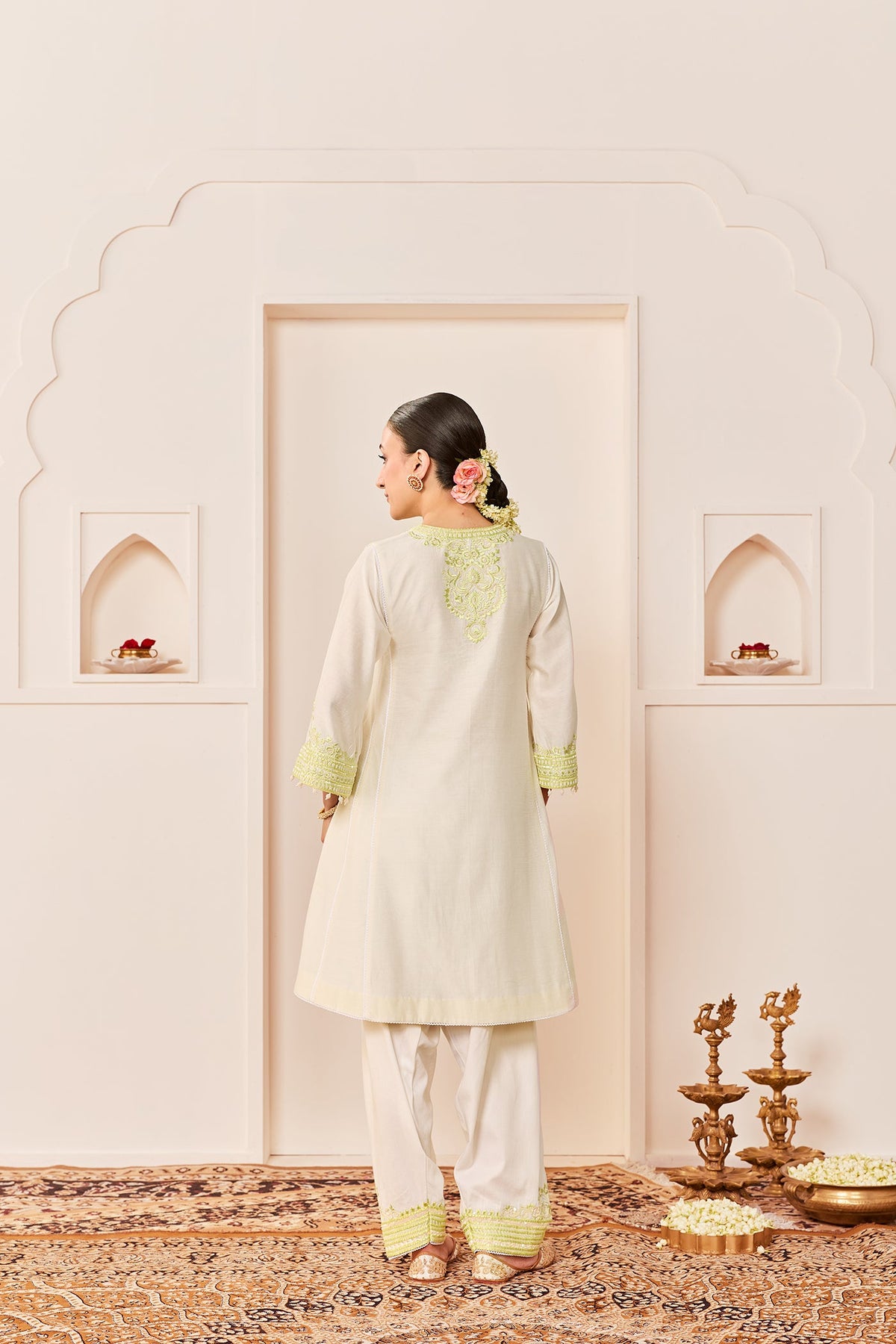 ARSHIYA - DAISY IVORY WITH MINT GREEN CHOGA WITH SALWAR