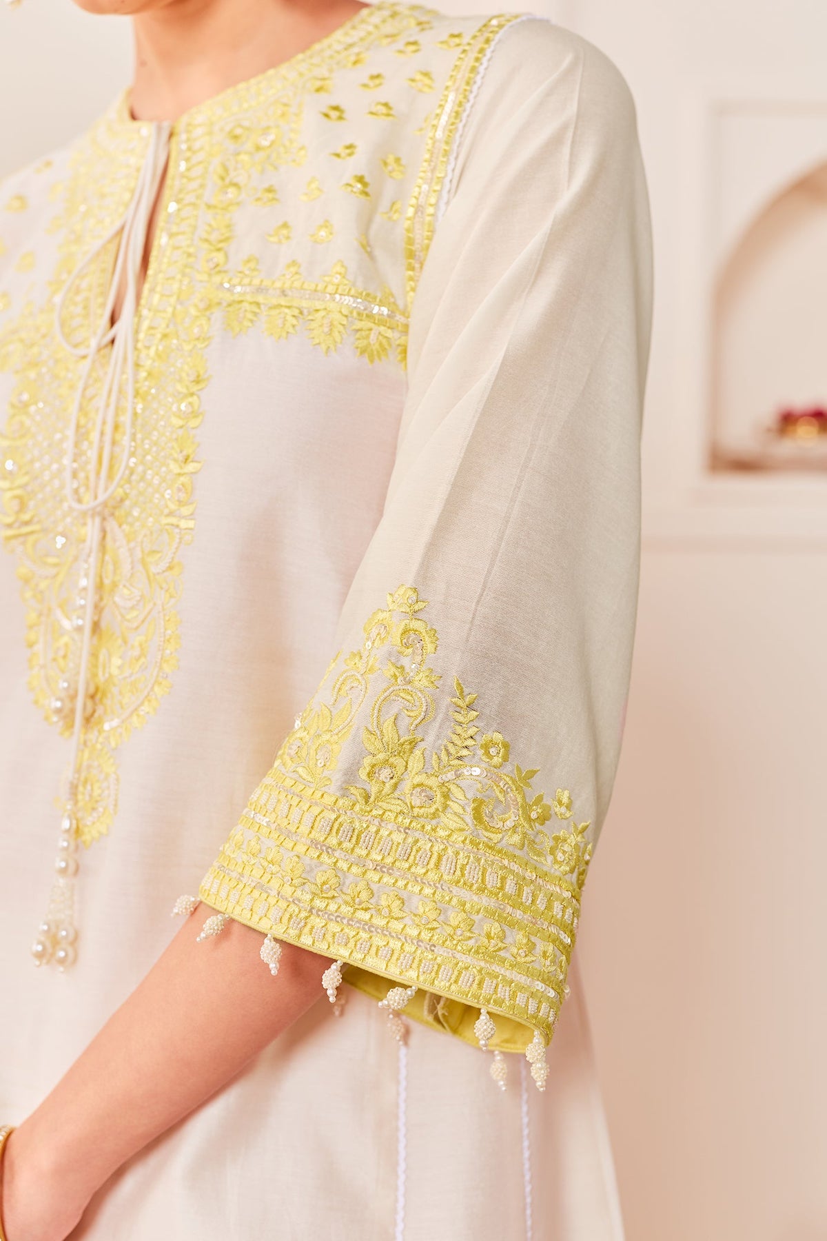 ARSHIYA - DAISY IVORY WITH LEMON YELLOW CHOGA WITH SALWAR (LXRTS)