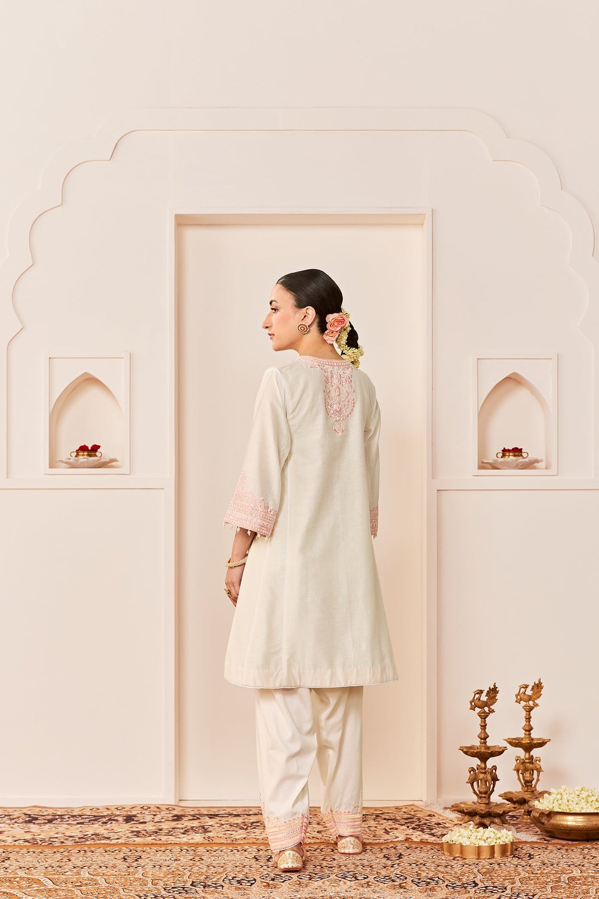 ARSHIYA - DAISY IVORY WITH PINK CHOGA WITH SALWAR