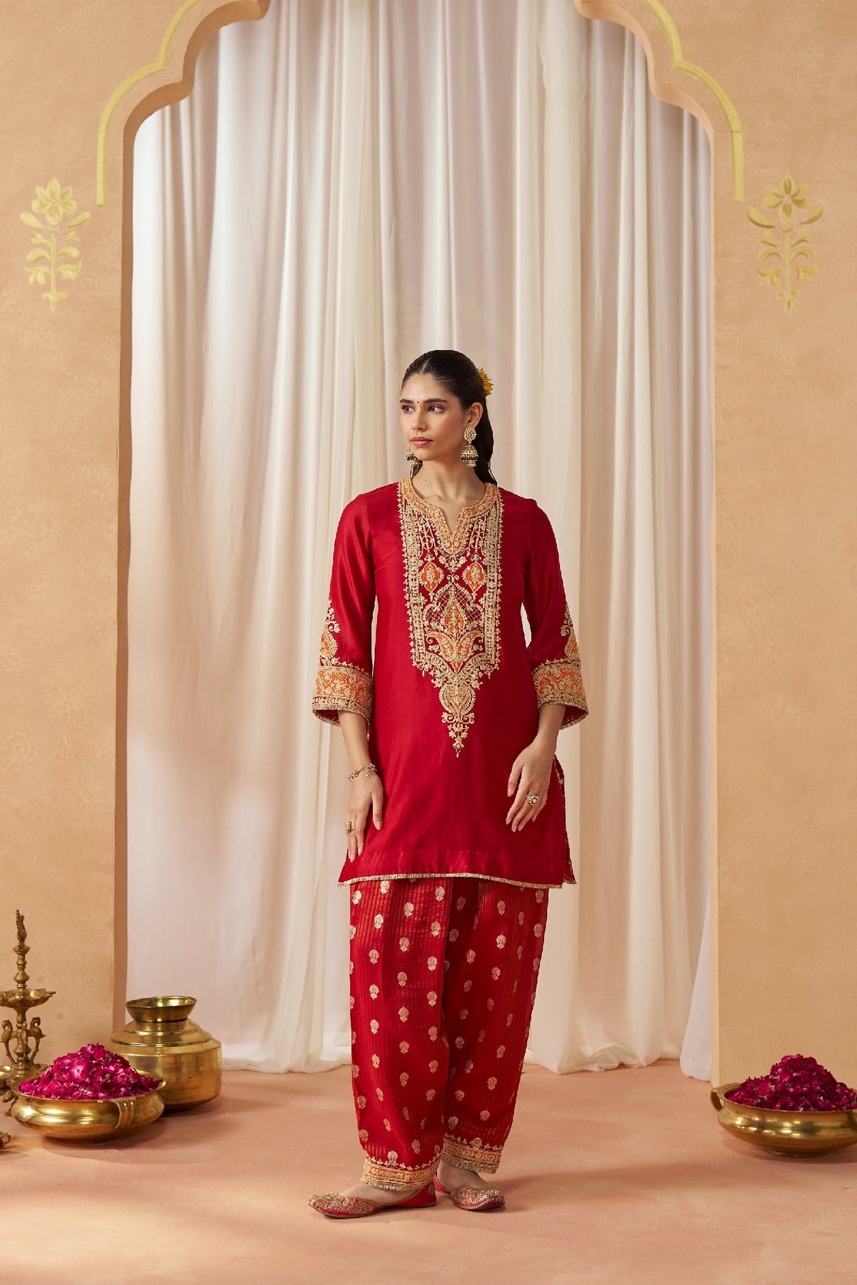 Adeela Deep Red Kurta with Salwar