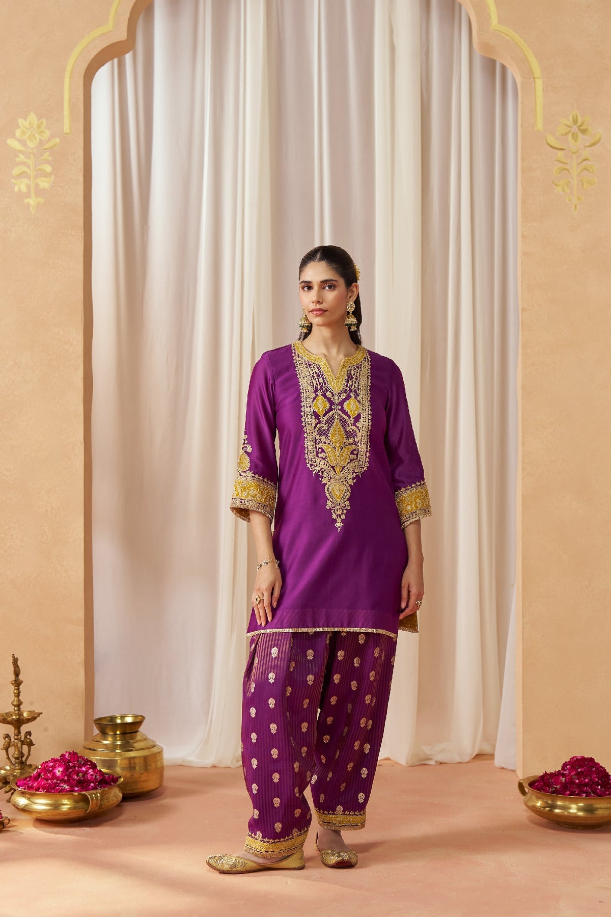 Suchana Bera In Adeela Deep Purple Kurta with Salwar