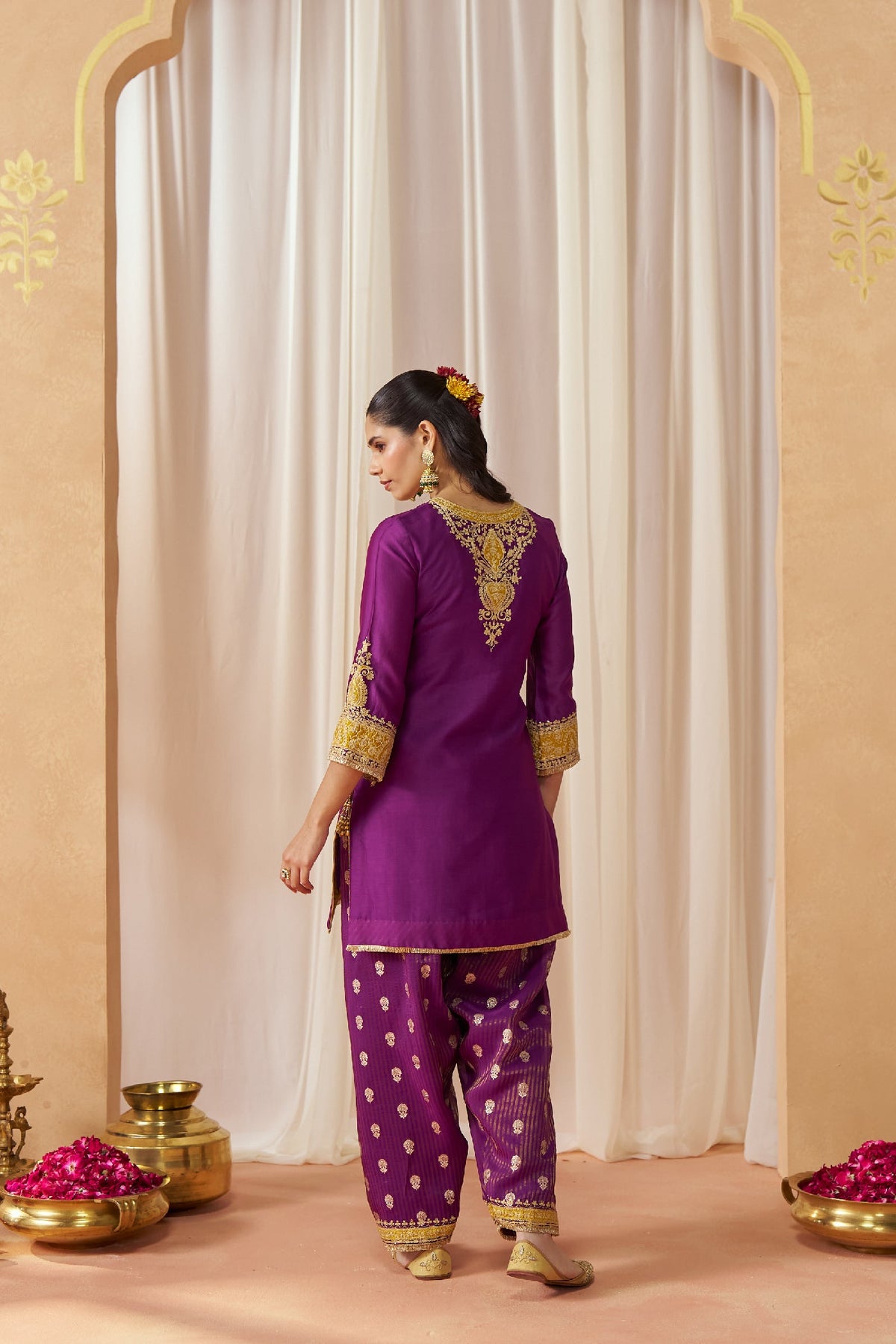 Suchana Bera In Adeela Deep Purple Kurta with Salwar