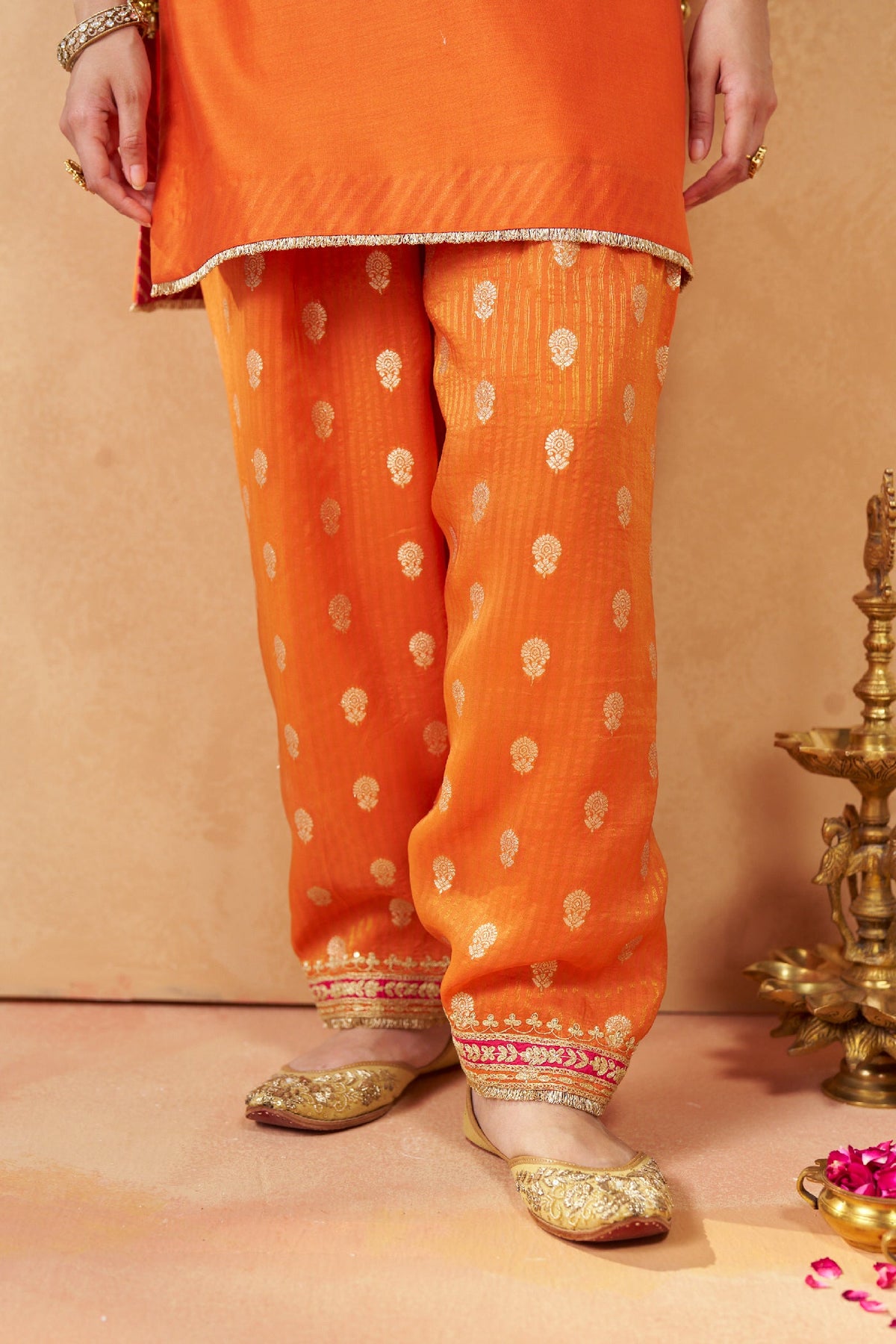 Adeela Burnt Orange Kurta with Salwar (LXRTS)