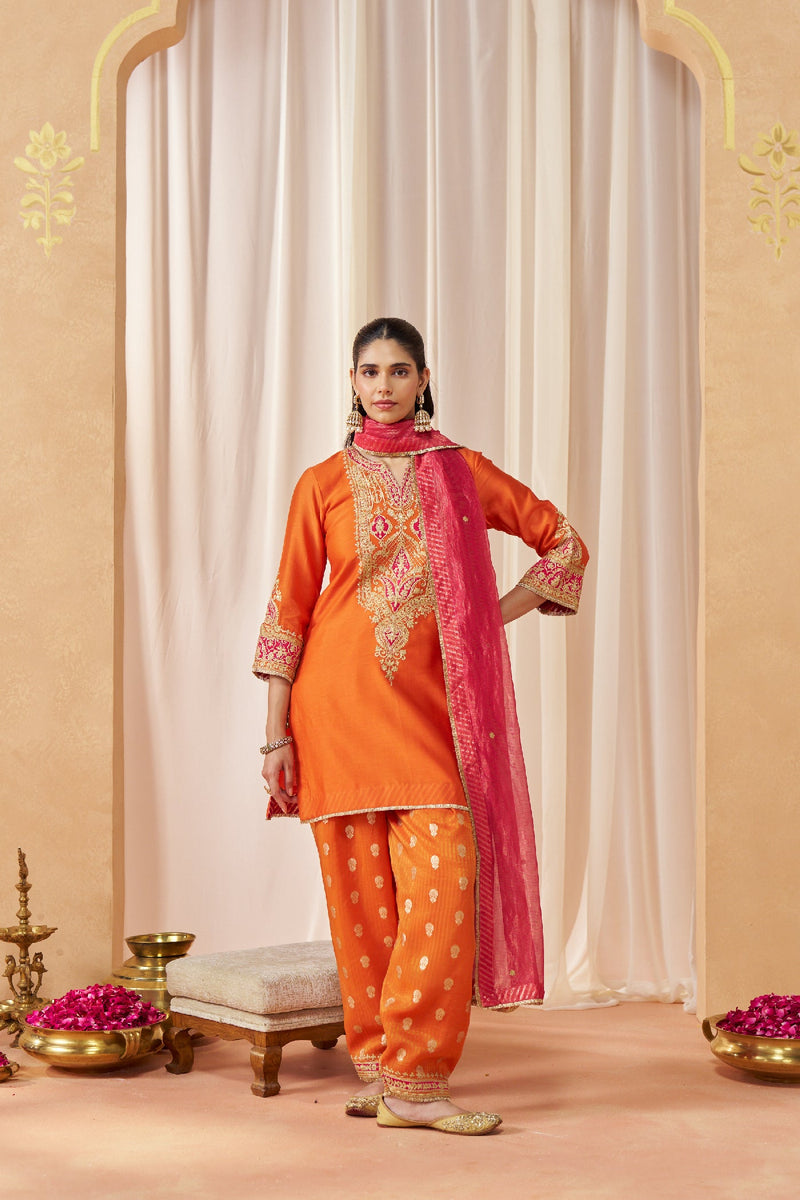 Adeela Burnt Orange Kurta with Salwar