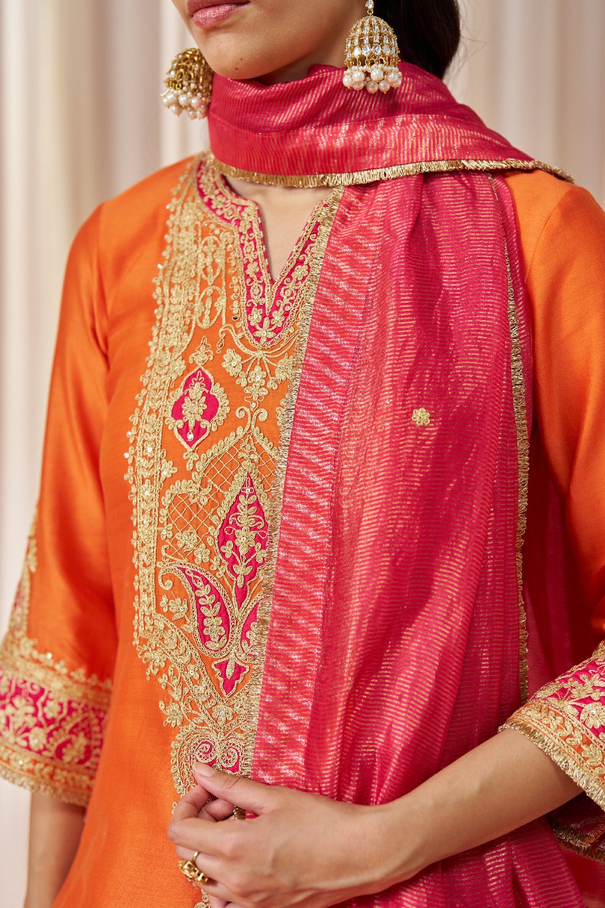Adeela Burnt Orange Kurta with Salwar (LXRTS)