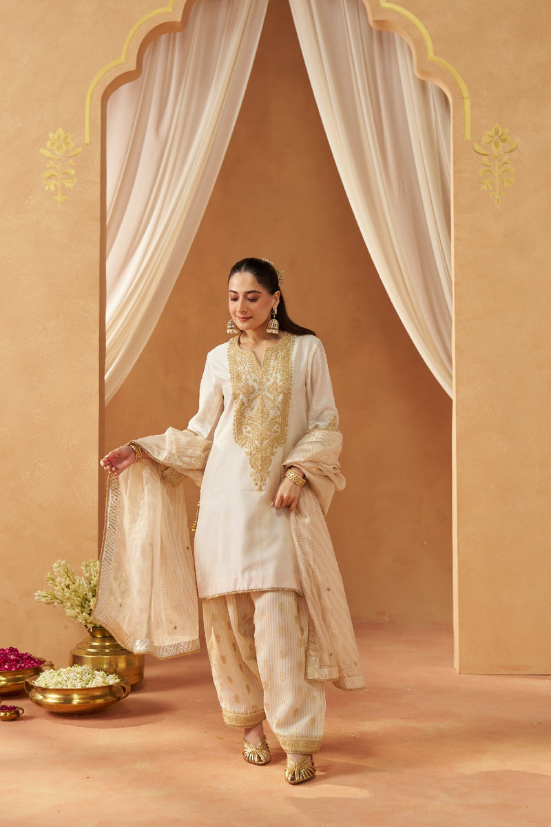Adeela Daisy Ivory Kurta with Salwar