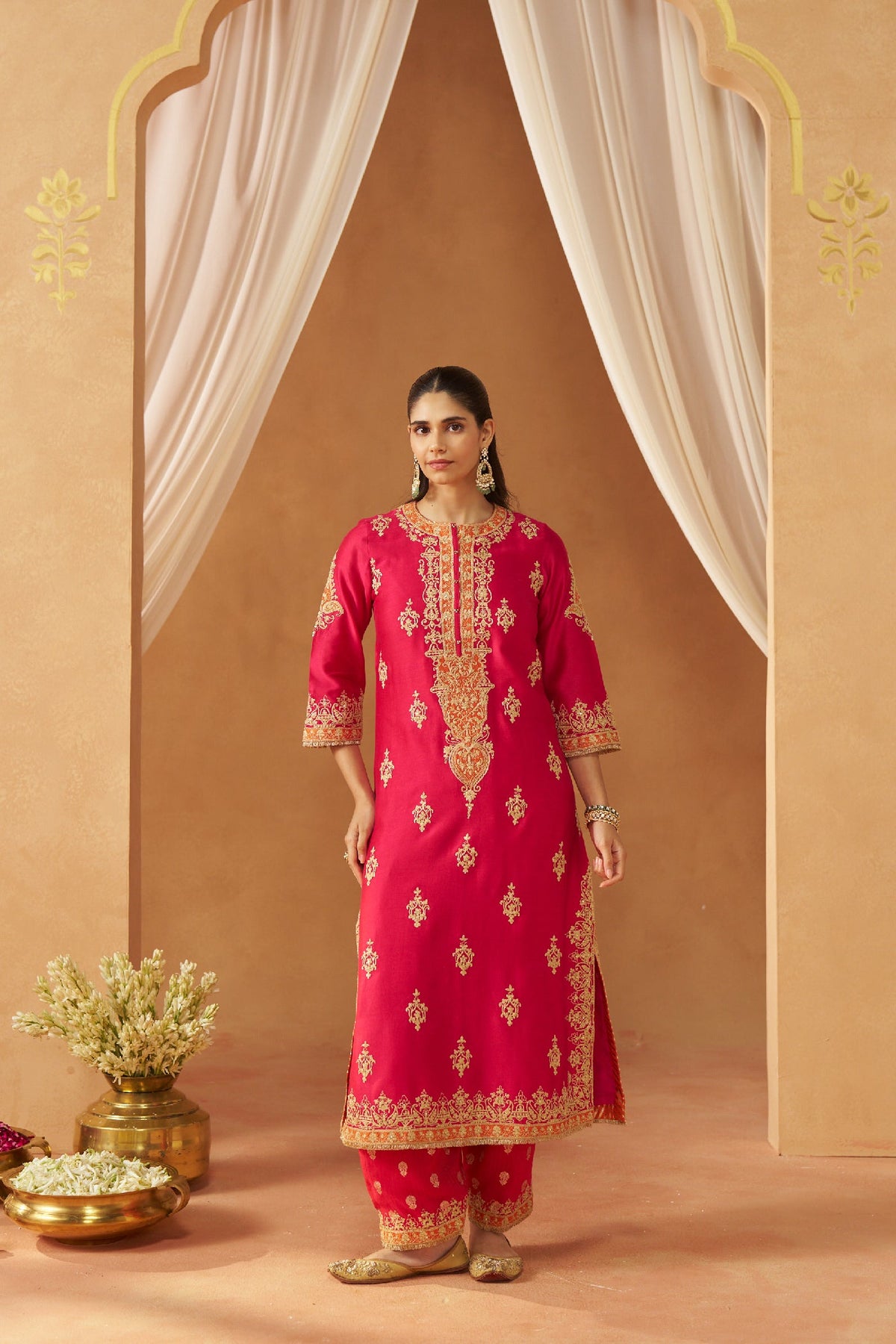 Mubina Hotpink Kurta with Salwar and Dupatta (LXRTS)