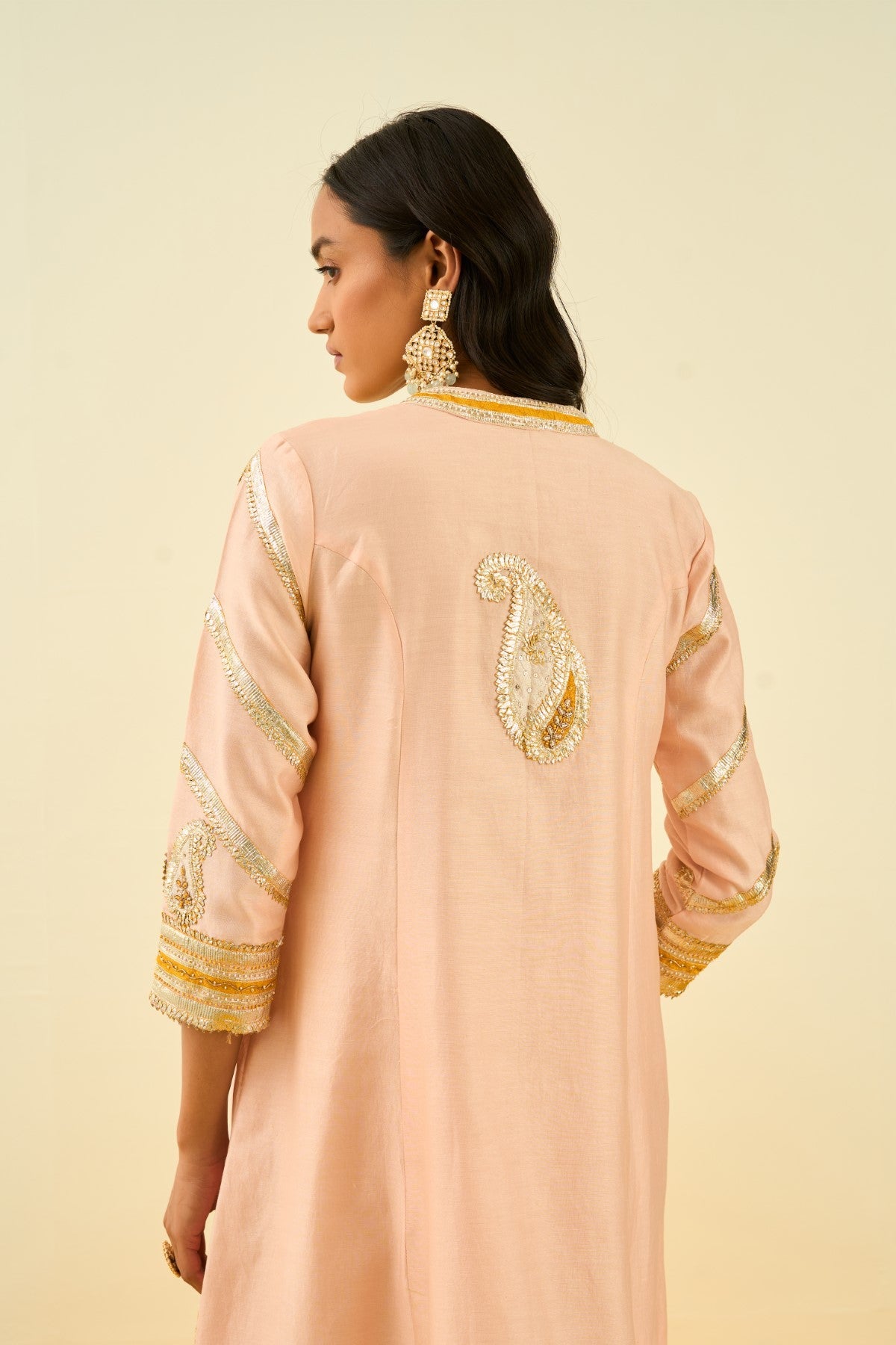 Sadiyah- Rose pink Princess Cut Kurta with Salwar and Dupatta