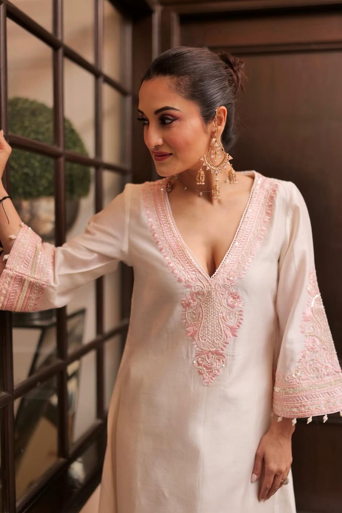 Payal Sen In SAHABAT - DAISY IVORY WITH PINK KAAFTAN WITH SALWAR