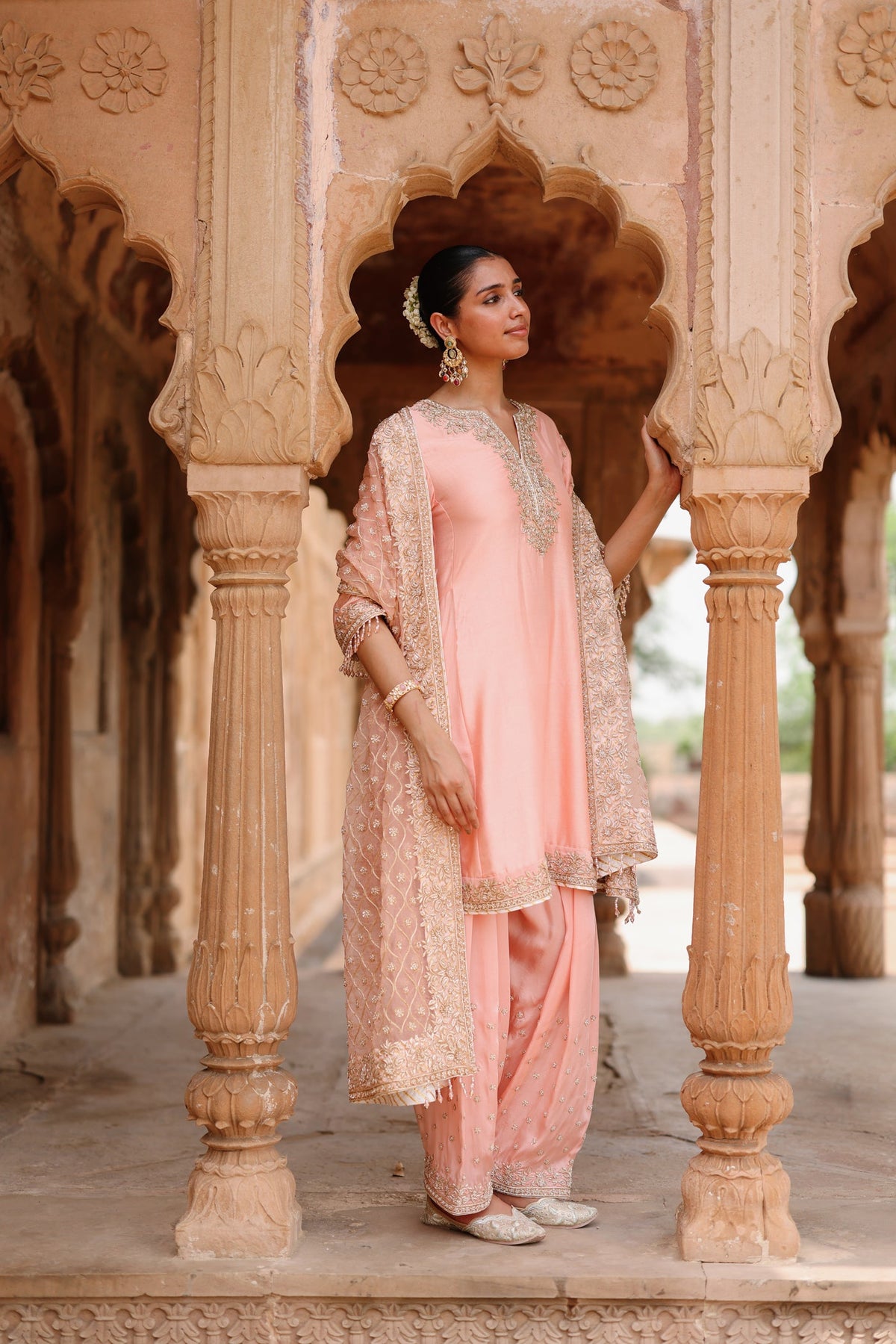 Maham - Pink Anarkali Set with Salwar & Dupatta