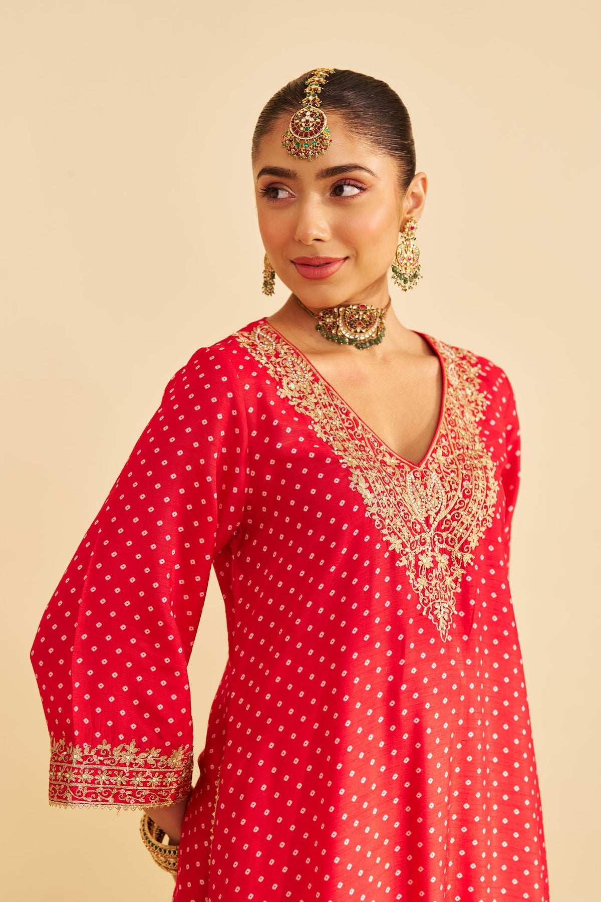 ZALIYAH - RED LONG CHAUGA WITH SALWAR