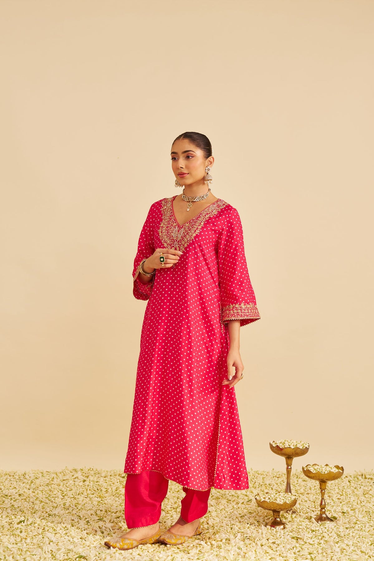ZALIYAH - Rani Hotpink LONG CHAUGA WITH SALWAR