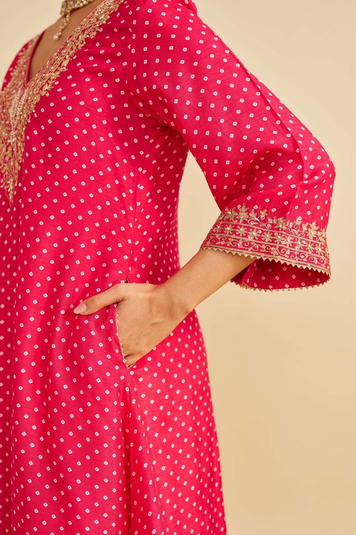 ZALIYAH - Rani Hotpink LONG CHAUGA WITH SALWAR