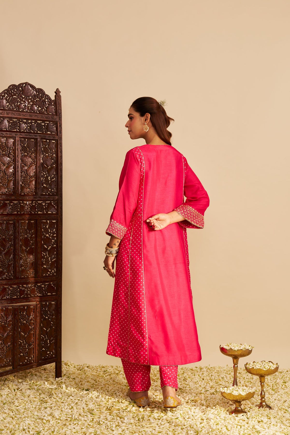 ESRA - Rani Hotpink LONG CHAUGA WITH SALWAR