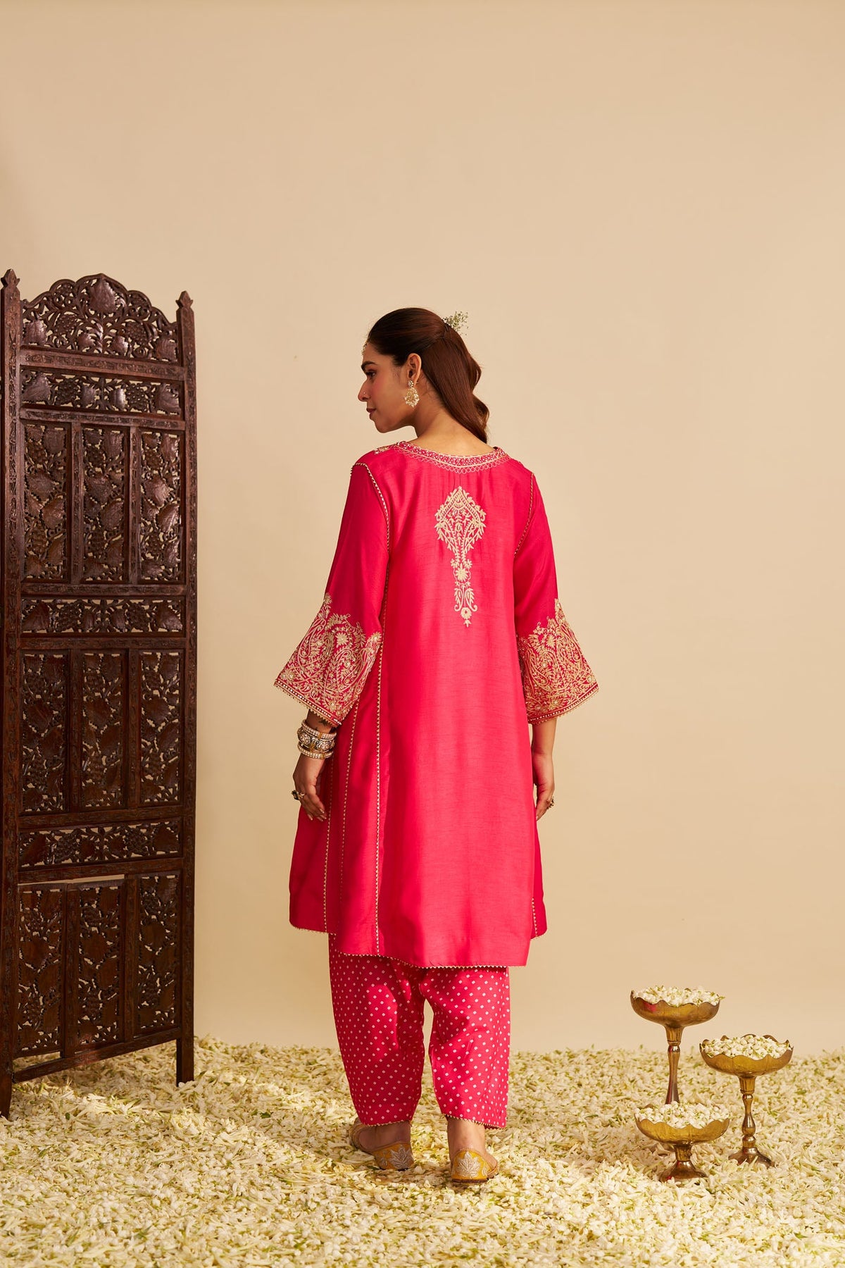 NIYAH - Rani Hotpink SHORT CHAUGA WITH SALWAR