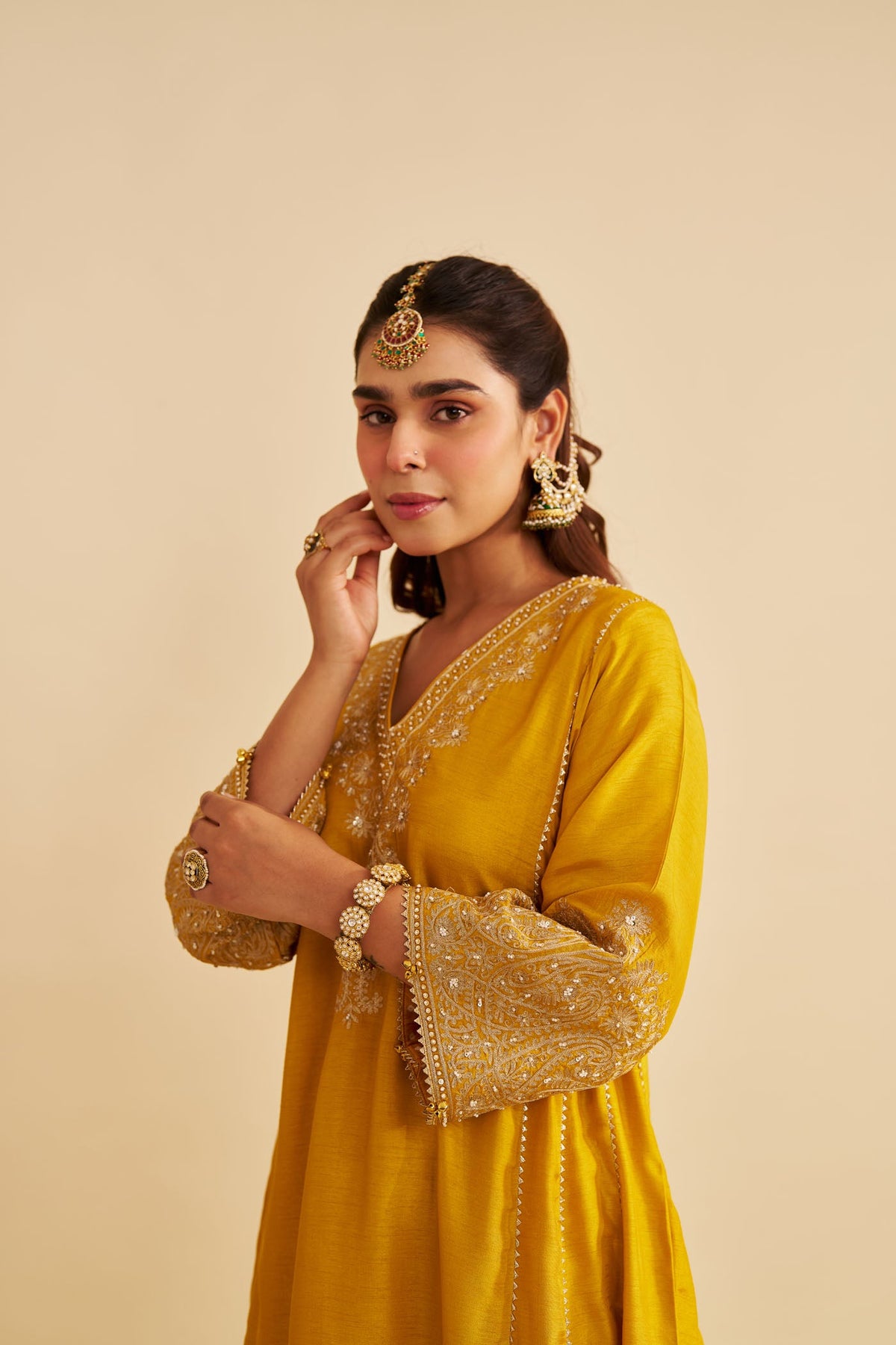 NIYAH - Heirloom Mustard SHORT CHAUGA WITH SALWAR