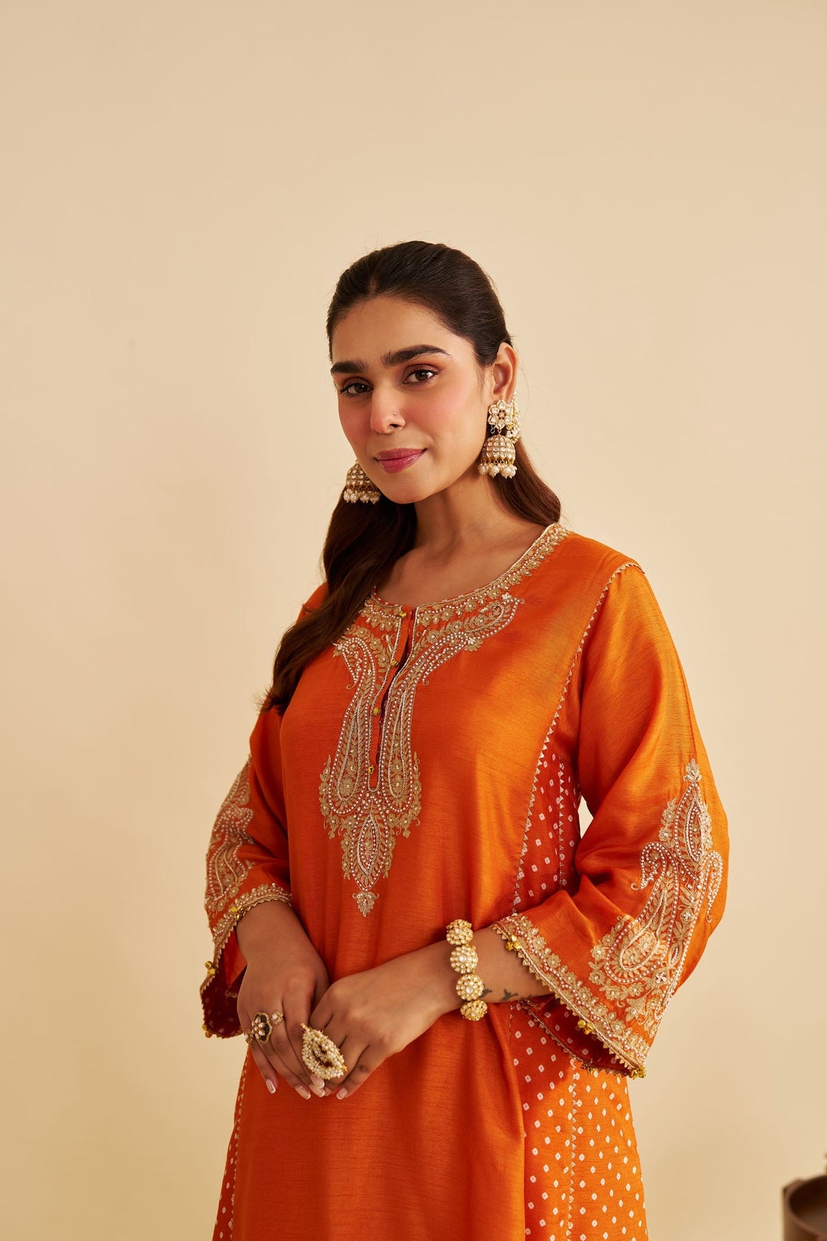 JERIAH - ORANGE SHORT CHAUGA WITH SALWAR (Lxrts)