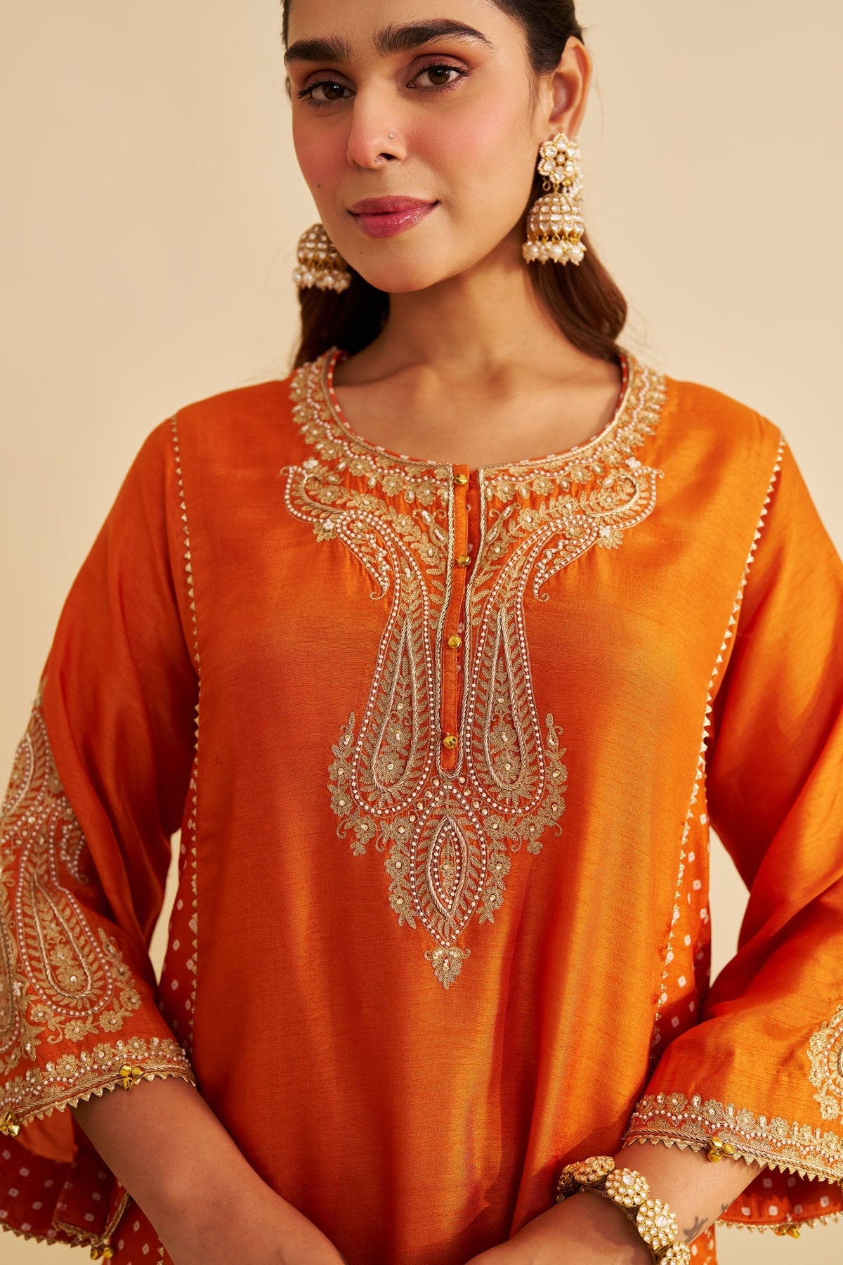 JERIAH - ORANGE SHORT CHAUGA WITH SALWAR (Lxrts)