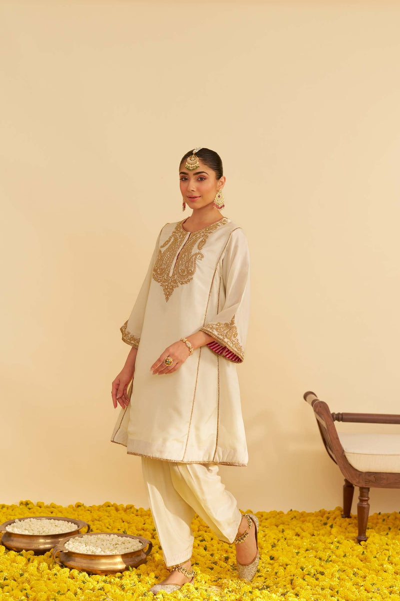 AYRA - DAISY IVORY SHORT CHAUGA WITH SALWAR