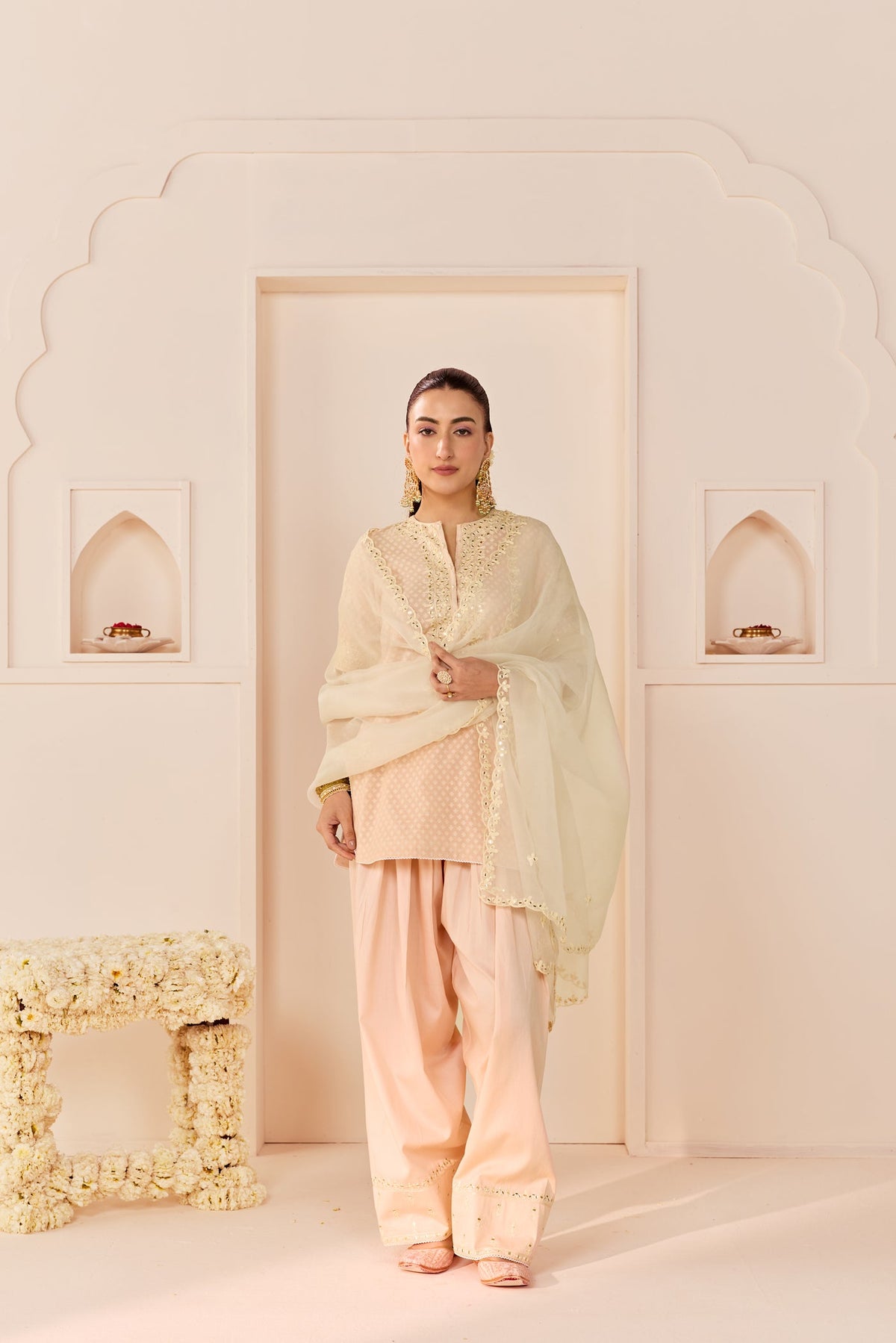 Anaisha - Carnation Pink Short Kurta With Farshi Salwar