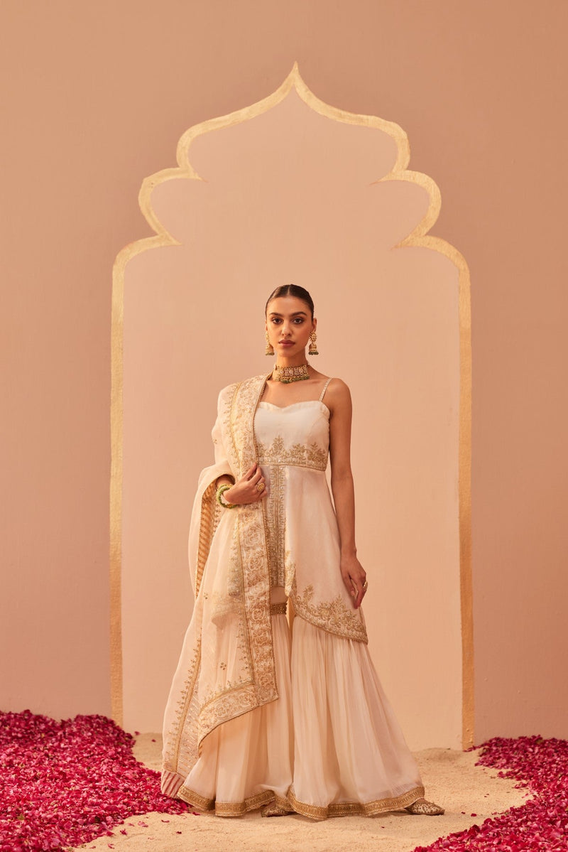 Tahira - Daisy Ivory Kurta Garara Set