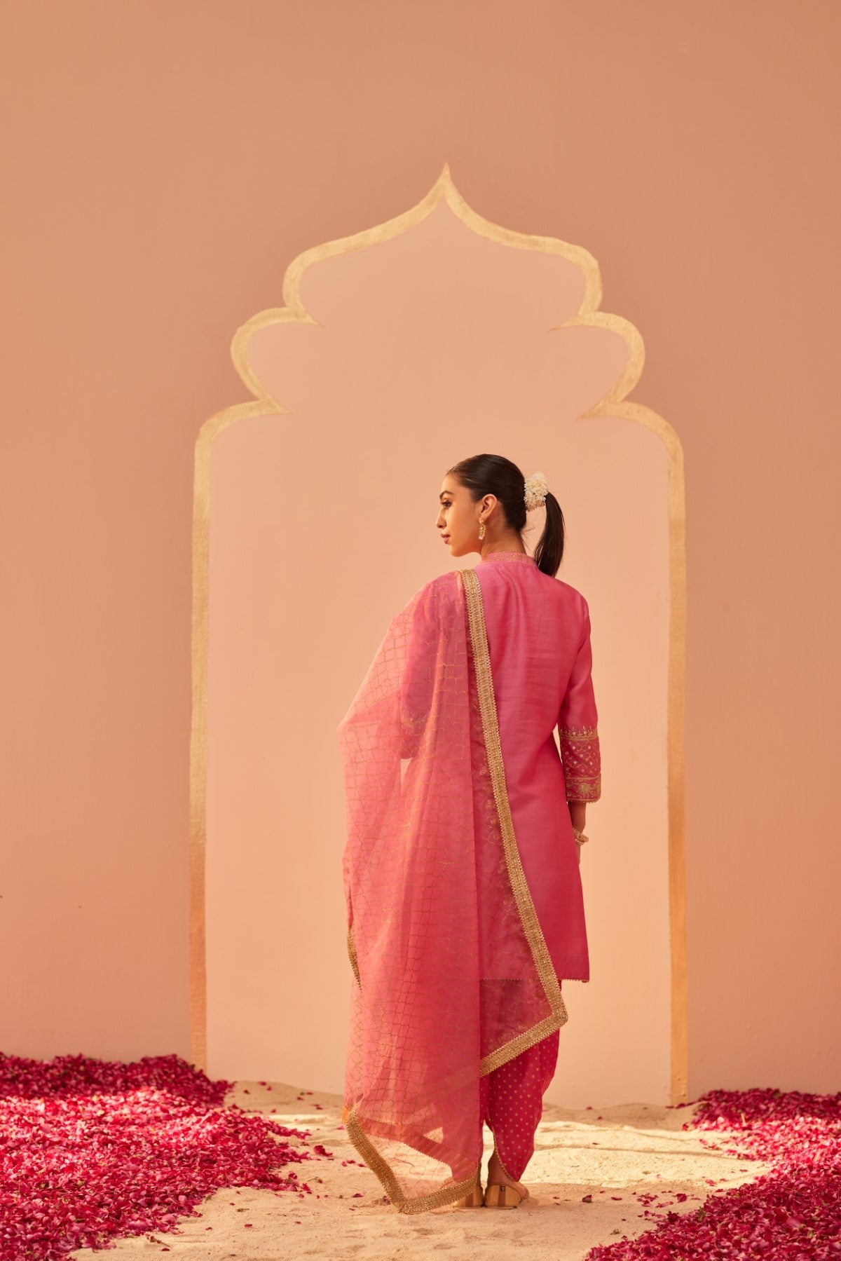 Faheeda - Flamingo Pink Kurta Set (LXRTS)
