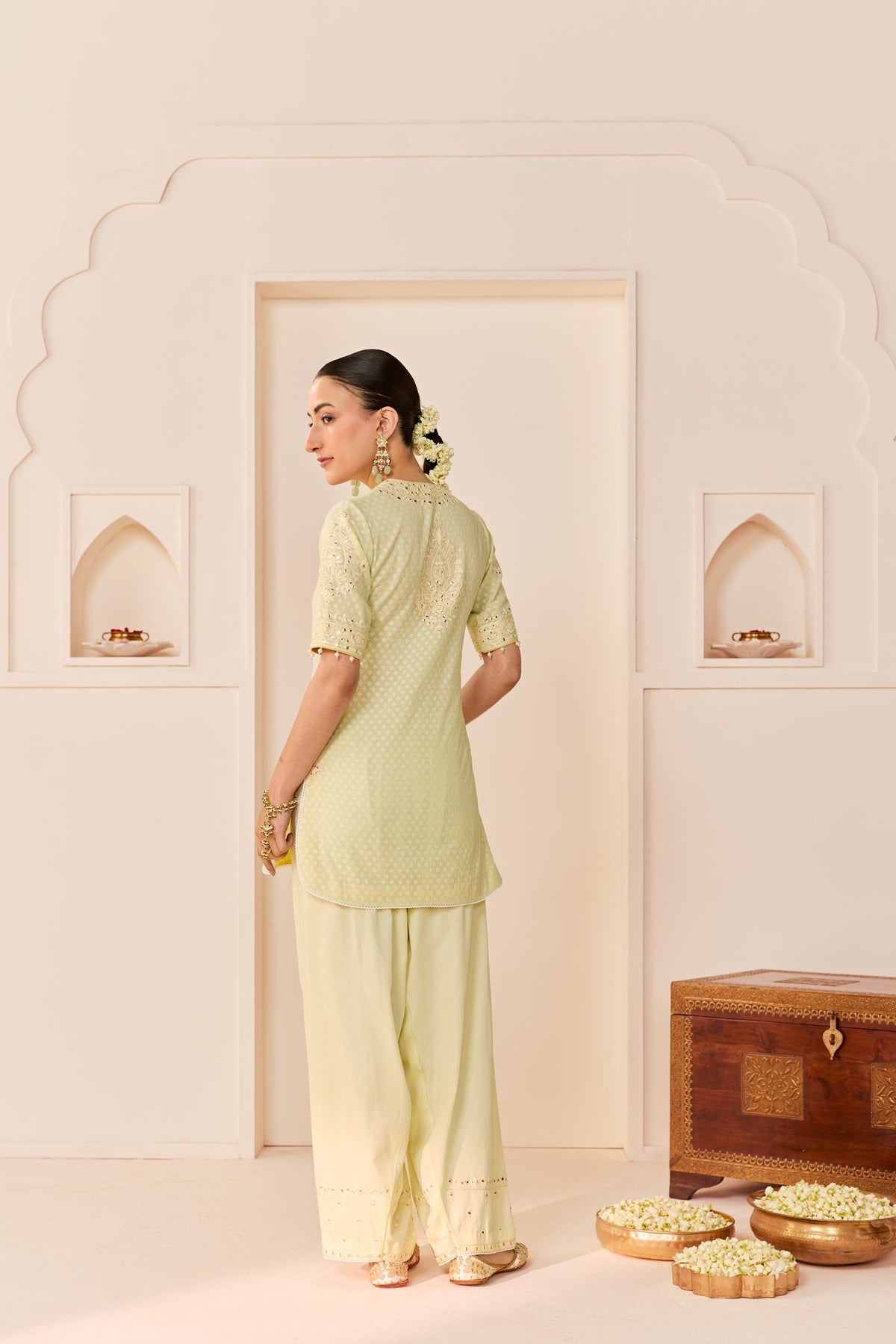 Anaisha - Mint Green Short Kurta With Farshi Salwar