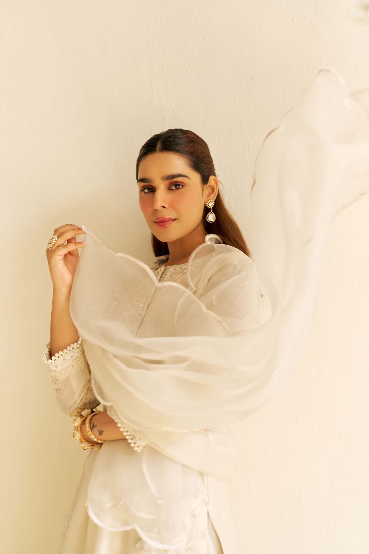 ZAISHA - Daisy Ivory SHORT KURTA WITH DHOTI