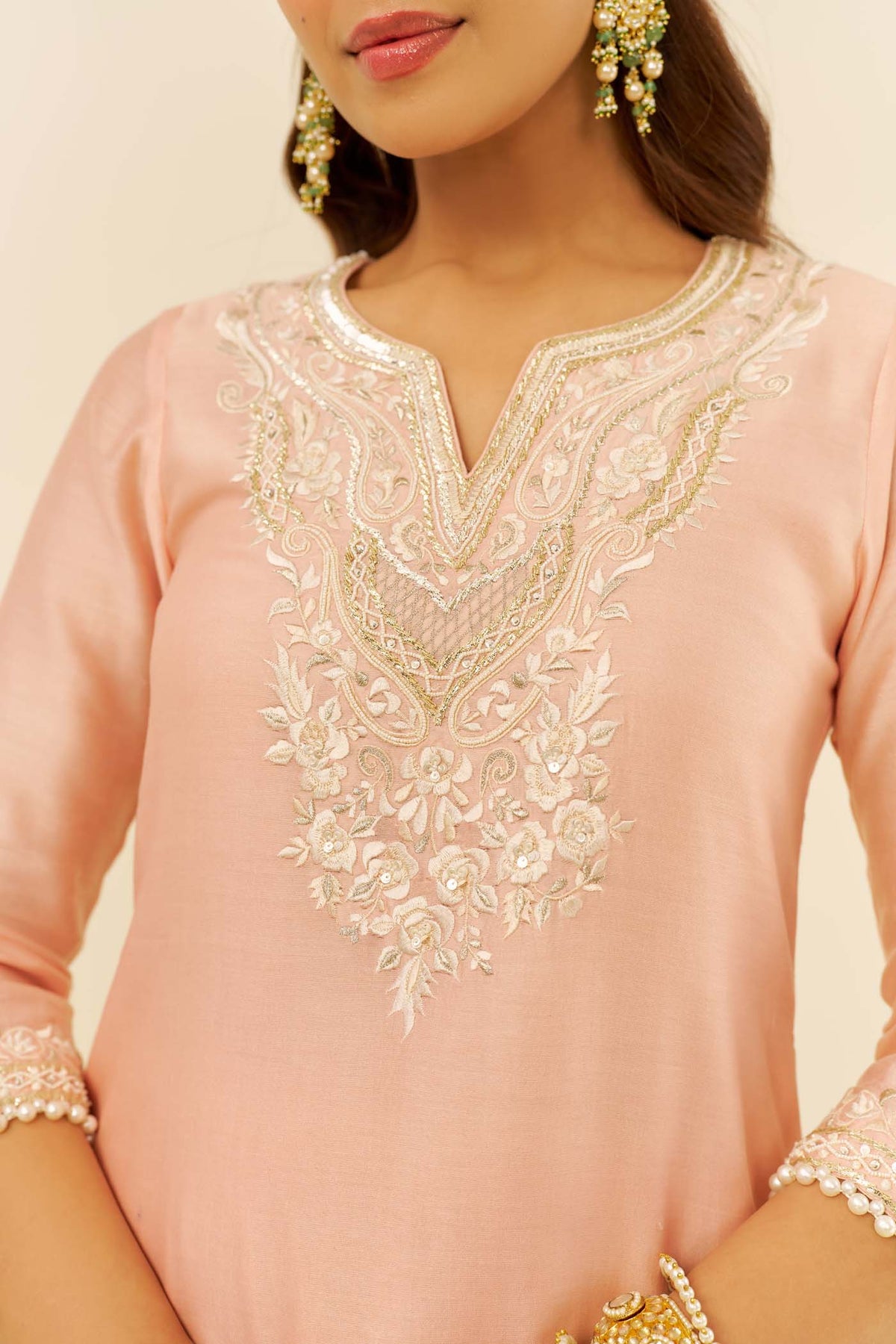 HANIYA - Off Rose SHORT KURTI WITH SALWAR