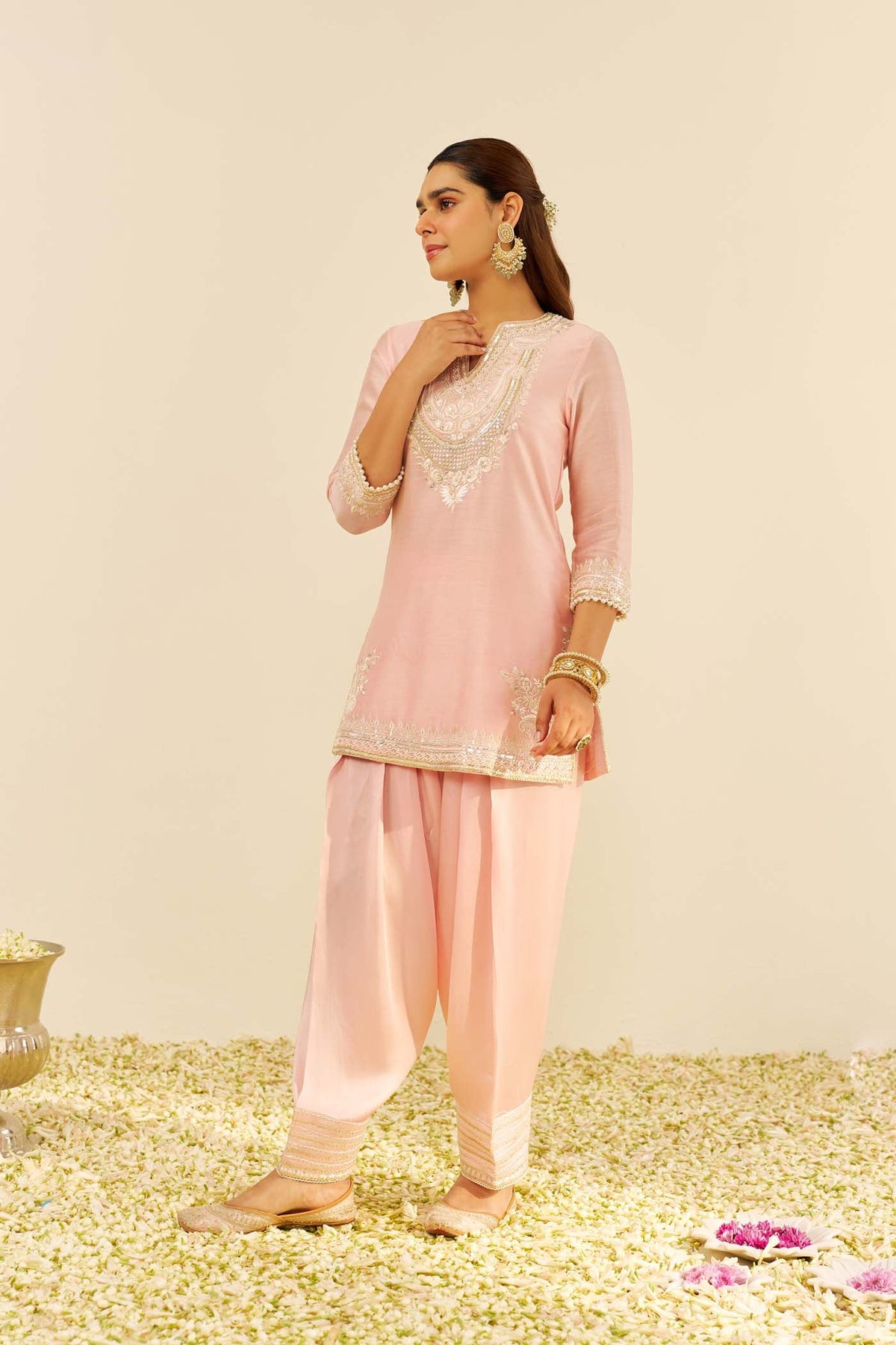 Aamna Sharif in Sara - Blush Pink Short Kurta With Salwar
