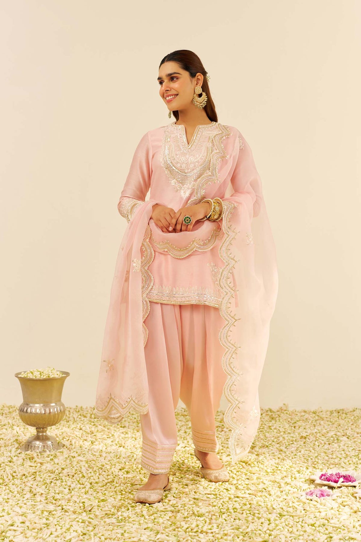 Aamna Sharif in Sara - Blush Pink Short Kurta With Salwar