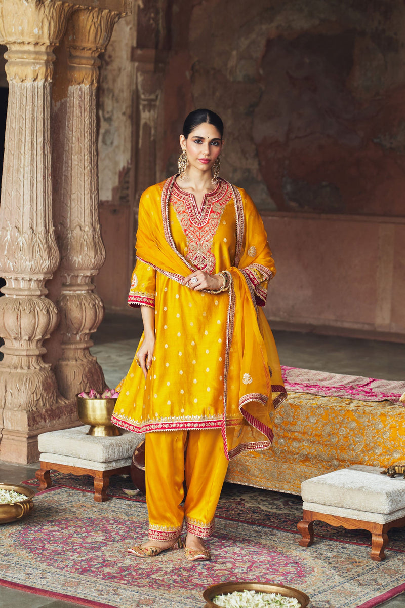 HAFSA - Heirloom Mustard CHAUGA WITH SALWAR